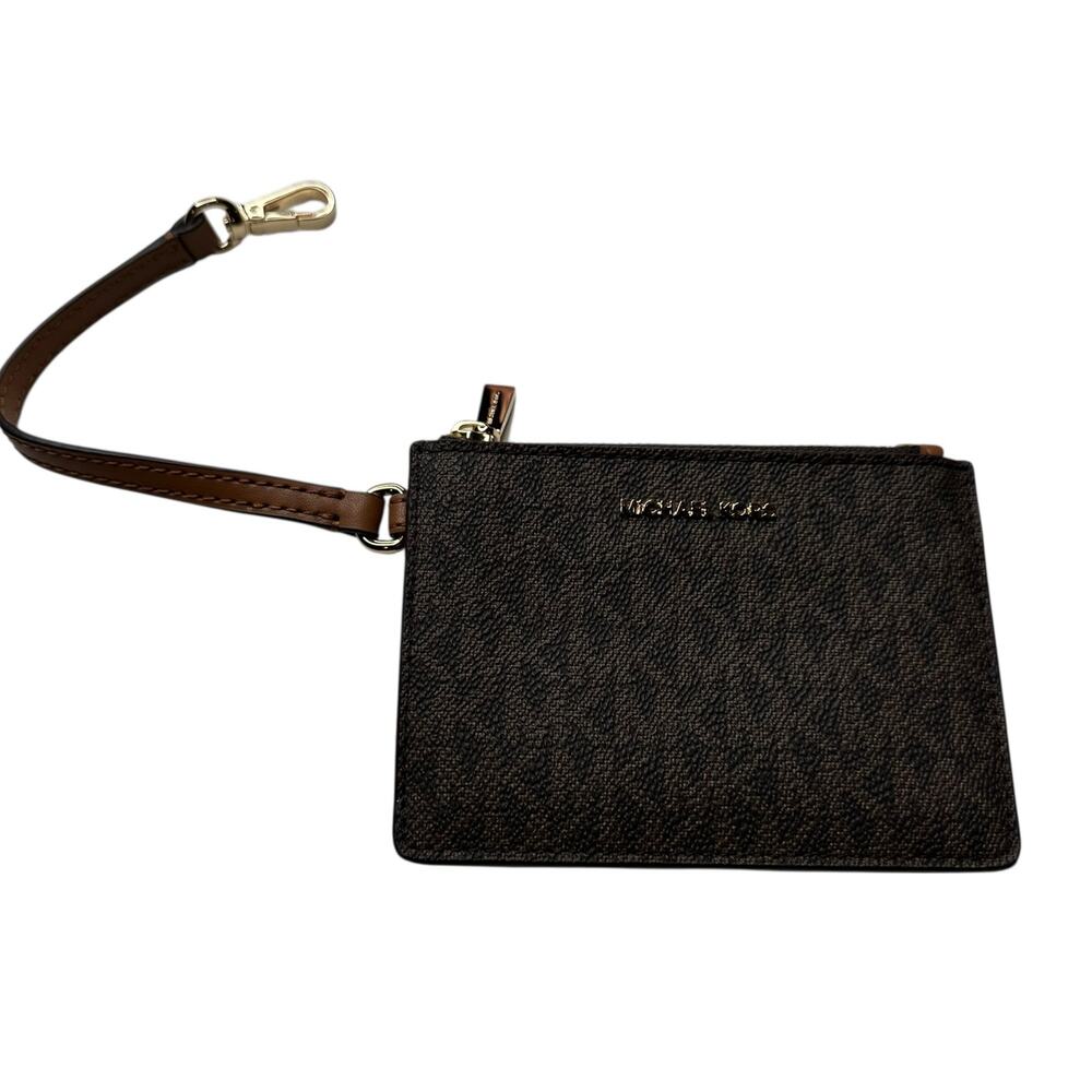 MICHAEL KORS Charlie Logo Small Zip Pouch Wallet Logo Print